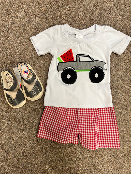 Boys Big Truck Short Outfit